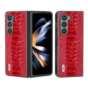 For Samsung Galaxy Z Fold5 ABEEL Genuine Leather Weilai Series Phone Case(Red)