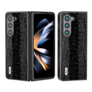For Samsung Galaxy Z Fold5 ABEEL Genuine Leather Weilai Series Phone Case(Black)
