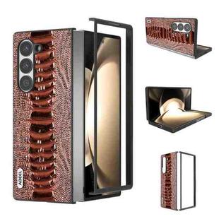 For Samsung Galaxy Z Fold6 ABEEL Genuine Leather Weilai Series Phone Case(Coffee)