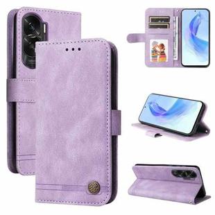 For Honor X50i 5G Skin Feel Life Tree Metal Button Leather Phone Case(Purple)