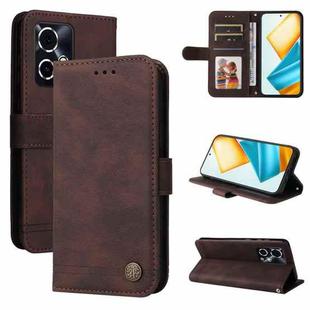 For Honor 90 GT Skin Feel Life Tree Metal Button Leather Phone Case(Brown)