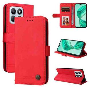 For Honor X8b Skin Feel Life Tree Metal Button Leather Phone Case(Red)