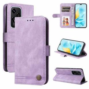 For Honor 200 Lite 5G Global Skin Feel Life Tree Metal Button Leather Phone Case(Purple)