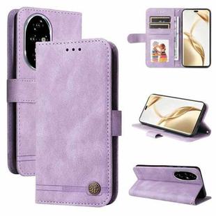 For Honor 200 Pro Skin Feel Life Tree Metal Button Leather Phone Case(Purple)