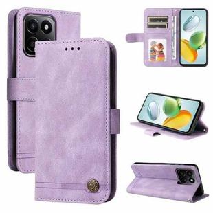 For Honor Play 60 Plus Skin Feel Life Tree Metal Button Leather Phone Case(Purple)