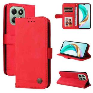 For Honor X6b Skin Feel Life Tree Metal Button Leather Phone Case(Red)