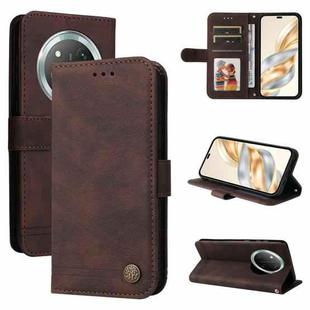 For Honor X9c / Magic7 Lite Skin Feel Life Tree Metal Button Leather Phone Case(Brown)