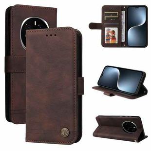 For Honor Magic7 Pro Skin Feel Life Tree Metal Button Leather Phone Case(Brown)