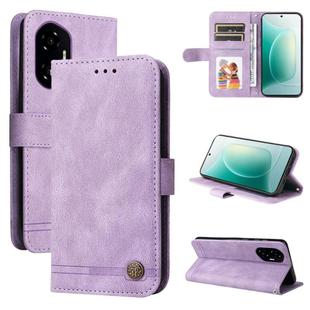 For Honor 300 Skin Feel Life Tree Metal Button Leather Phone Case(Purple)