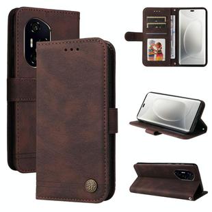 For Honor 300 Pro Skin Feel Life Tree Metal Button Leather Phone Case(Brown)