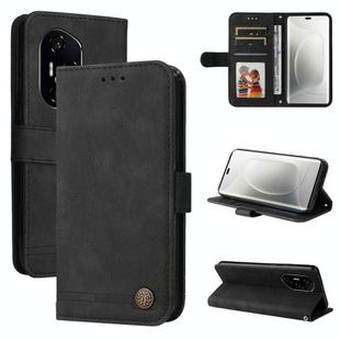 For Honor 300 Pro Skin Feel Life Tree Metal Button Leather Phone Case(Black)