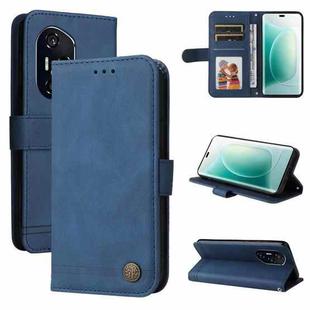 For Honor 400 Skin Feel Life Tree Metal Button Leather Phone Case(Blue)