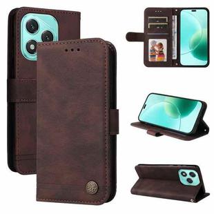 For Honor 400 Lite Skin Feel Life Tree Metal Button Leather Phone Case(Brown)