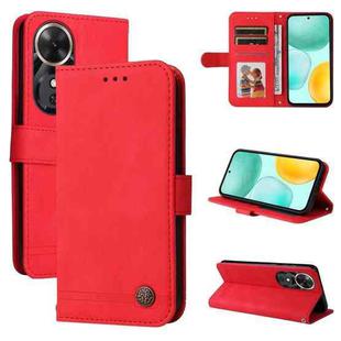 For Honor Play 60 Skin Feel Life Tree Metal Button Leather Phone Case(Red)