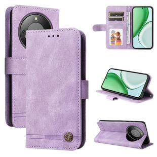 For Honor X70 5G Skin Feel Life Tree Metal Button Leather Phone Case(Purple)