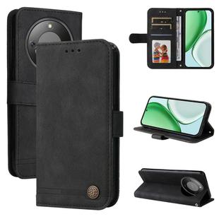 For Honor X70 5G Skin Feel Life Tree Metal Button Leather Phone Case(Black)
