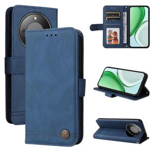 For Honor X70 5G Skin Feel Life Tree Metal Button Leather Phone Case(Blue)