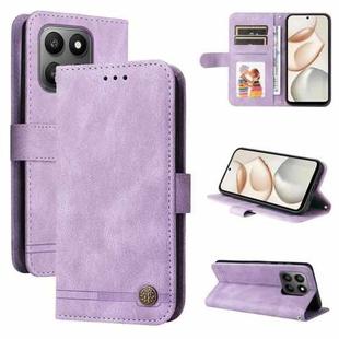For Honor 400 Smart 5G / X7d 4G / Play 10T 5G Skin Feel Life Tree Metal Button Leather Phone Case(Purple)