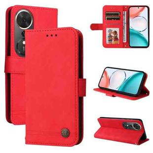 For Honor Play 70 Plus Skin Feel Life Tree Metal Button Leather Phone Case(Red)