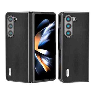 For Samsung Galaxy Z Fold5 ABEEL Genuine Leather Xiaoya Series Phone Case(Black)