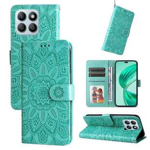 For Honor X8b Embossed Sunflower Leather Phone Case(Green)