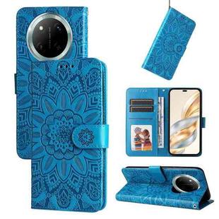 For Honor X9c / Magic7 Lite Embossed Sunflower Leather Phone Case(Blue)