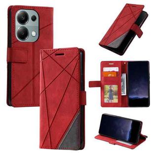 For Xiaomi Redmi Note 13 Pro 4G Skin Feel Splicing Leather Phone Case(Red)