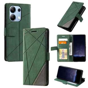 For Xiaomi Redmi Note 13 4G Skin Feel Splicing Leather Phone Case(Green)