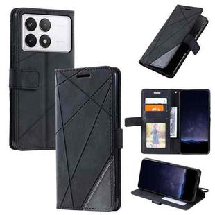 For Xiaomi Redmi K70E Skin Feel Splicing Leather Phone Case(Black)