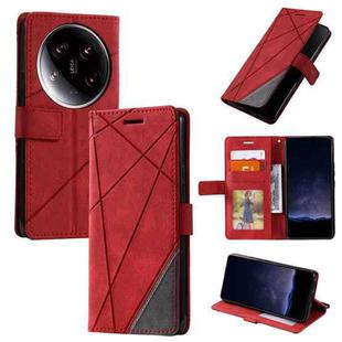 For Xiaomi 14 Ultra Skin Feel Splicing Leather Phone Case(Red)
