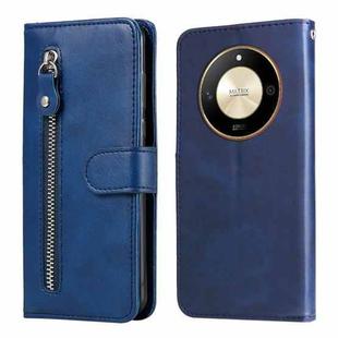 For Honor X50 Calf Texture Zipper Leather Phone Case(Blue)