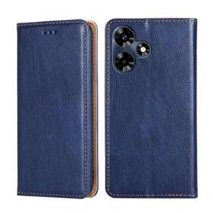 For Infinix Hot 30 4G Gloss Oil Solid Color Magnetic Leather Phone Case(Blue)