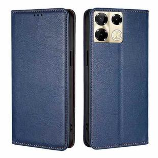 For Infinix Note 40 Pro 5G Gloss Oil Solid Color Magnetic Leather Phone Case(Blue)
