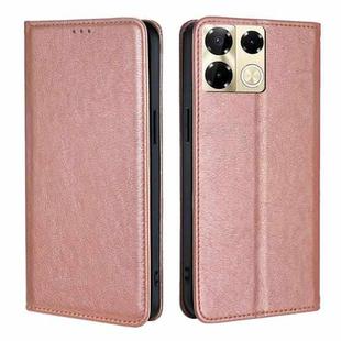 For Infinix Note 40 Pro 5G Gloss Oil Solid Color Magnetic Leather Phone Case(Rose Gold)