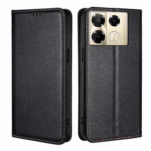 For Infinix Note 40 Pro 4G Gloss Oil Solid Color Magnetic Leather Phone Case(Black)
