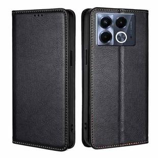 For Infinix Note 40 5G Gloss Oil Solid Color Magnetic Leather Phone Case(Black)