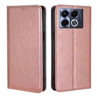 For Infinix Note 40 5G Gloss Oil Solid Color Magnetic Leather Phone Case(Rose Gold)