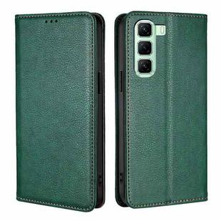 For Infinix Hot 50 4G Gloss Oil Solid Color Magnetic Leather Phone Case(Green)