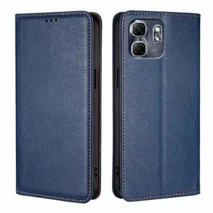 For Infinix Hot 50i 4G Gloss Oil Solid Color Magnetic Leather Phone Case(Blue)