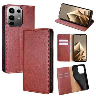 For Infinix Note 50 4G Gloss Oil Solid Color Magnetic Leather Phone Case(Brown)