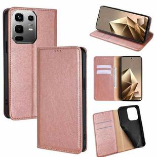 For Infinix Note 50 4G Gloss Oil Solid Color Magnetic Leather Phone Case(Rose Gold)