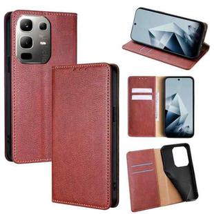 For Infinix Note 50x 5G Gloss Oil Solid Color Magnetic Leather Phone Case(Brown)