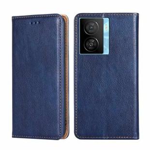 For vivo iQOO Z7x Gloss Oil Solid Color Magnetic Leather Phone Case(Blue)