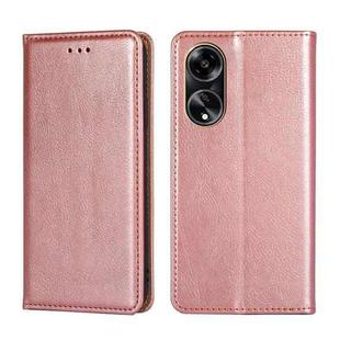 For OPPO A1 5G Gloss Oil Solid Color Magnetic Leather Phone Case(Rose Gold)