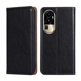 For OPPO Reno10 Pro 5G Gloss Oil Solid Color Magnetic Leather Phone Case(Black)