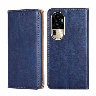 For OPPO Reno10 Pro 5G Gloss Oil Solid Color Magnetic Leather Phone Case(Blue)