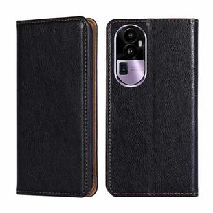 For OPPO Reno10 Pro+ 5G Gloss Oil Solid Color Magnetic Leather Phone Case(Black)