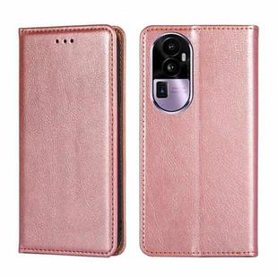 For OPPO Reno10 Pro+ 5G Gloss Oil Solid Color Magnetic Leather Phone Case(Rose Gold)