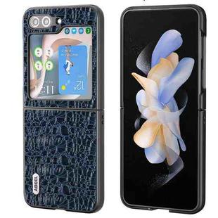 For Samsung Galaxy Z Flip5 ABEEL Genuine Leather Sky Series Black Edge Phone Case(Blue)