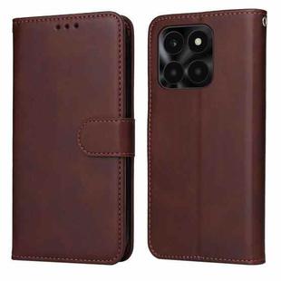 For Honor X6a Classic Calf Texture Flip Leather Phone Case(Brown)